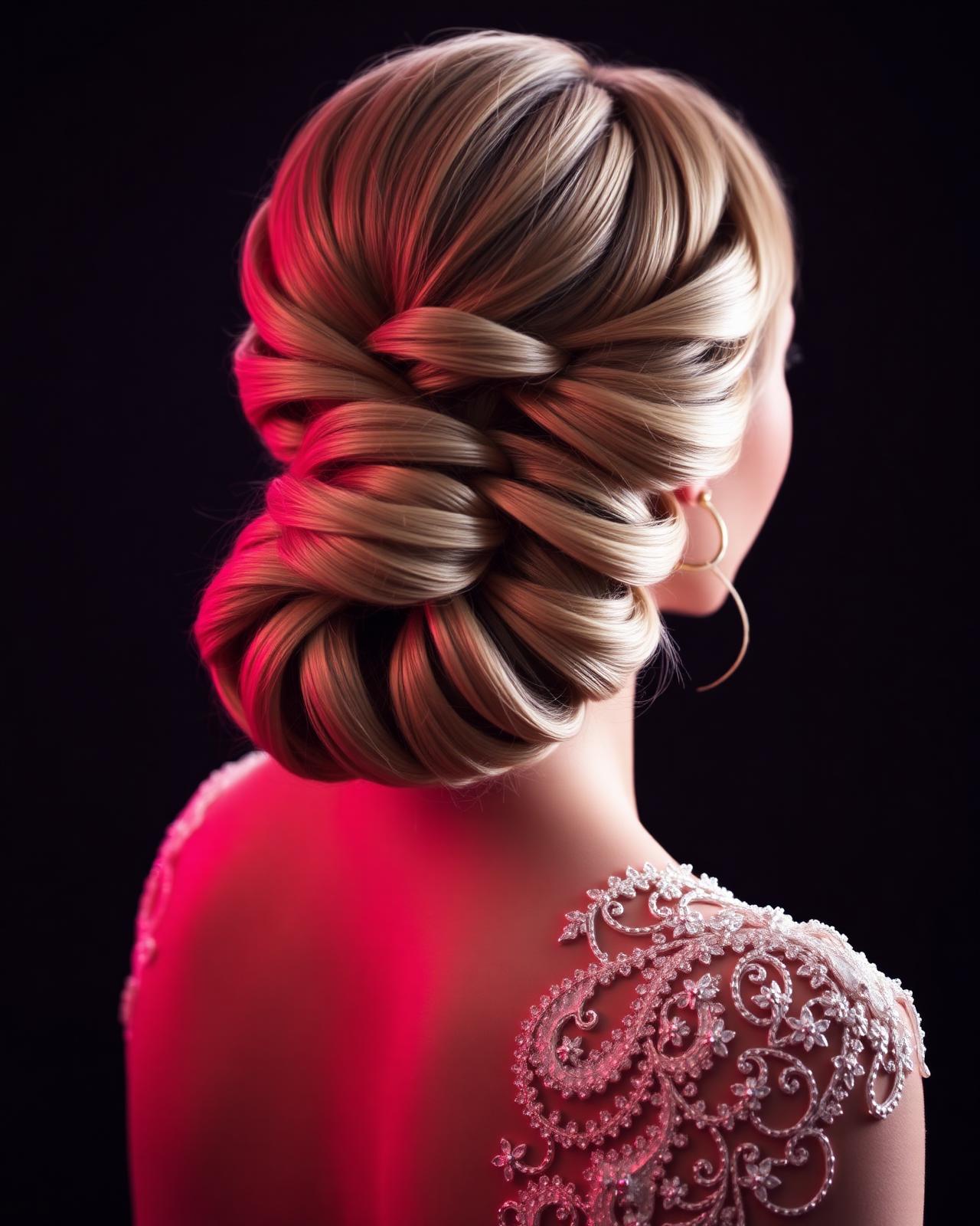 Elegant bridal updo hairstyle styled by Hair By Sess